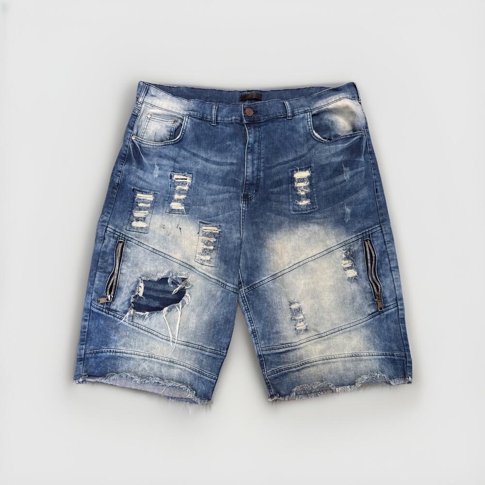 Gs-115 Men’s Jean Short Size 46 Big Oversized Y2K Style‎ Distressed Baggy 90’s